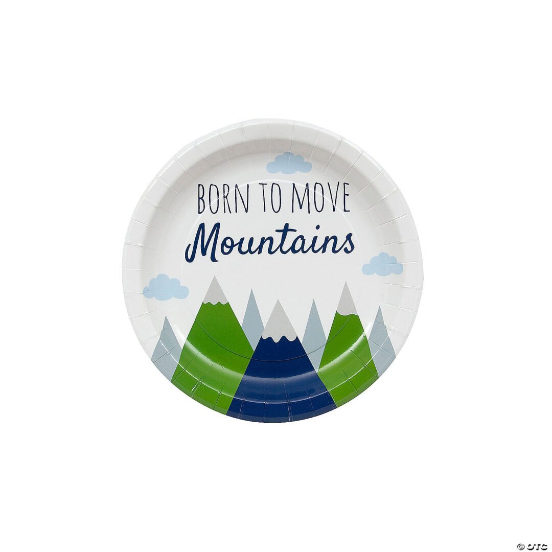 Born to Move Mountains Paper Dessert Plates Pack of 8