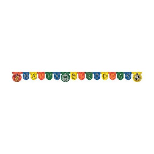 Harry Potter Hogwarts Houses Happy Birthday Banner