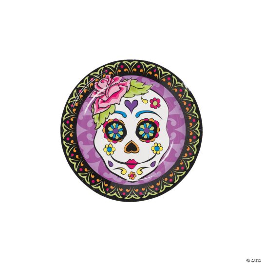 Day of the Dead Party Paper Dessert Plates Pack of 8