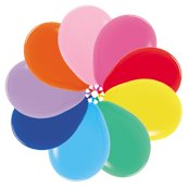 Assorted Colours Solid Latex Balloons Pack of 10