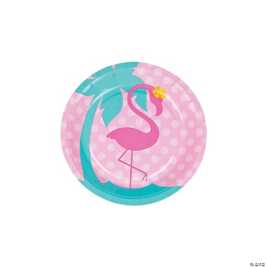 Flamingo Paper Dessert Plates Pack of 8