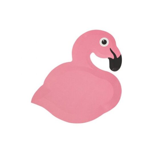 Flamingo Shaped Paper Dessert Plates Pack of 8