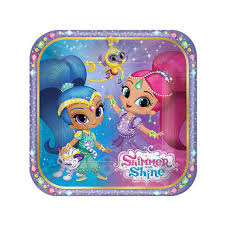 Shimmer & Shine Dessert Plates Square Pack of 8