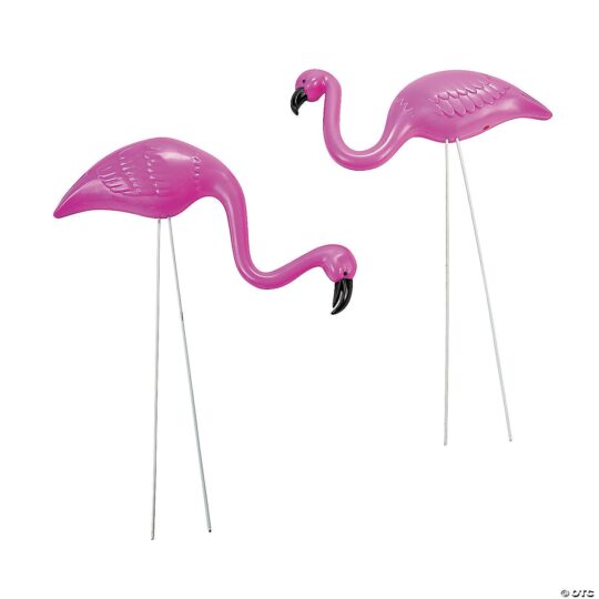 Mini Pink Flamingo Yard Ornaments Pack of 2