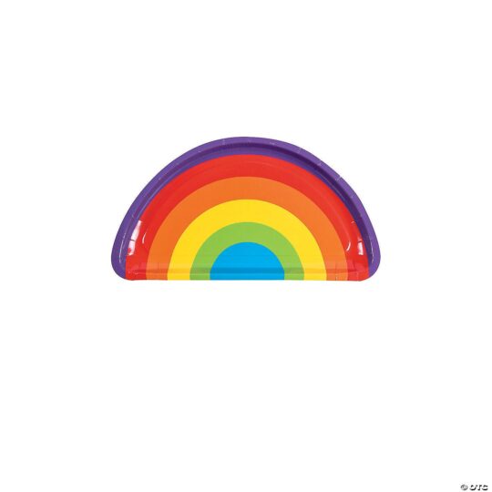 Rainbow Party Rainbow-Shaped Paper Dessert Plates Pack of 8