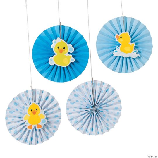 Rubber Ducky Hanging Fans Pack of 12