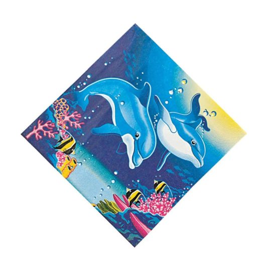 Dolphin Party Paper Napkins Pack of 16