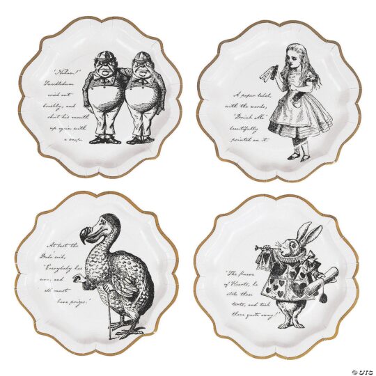 Talking Tables Party Truly Alice Paper Dinner Plates Pack of 8