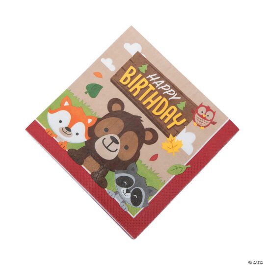 Woodland Party Baby Animals in Autmn Luncheon Napkins Pack of 16