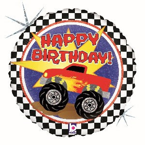 Happy Birthday Monster Truck 45cm Foil Balloon