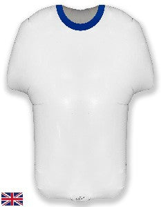 Soccer Shirt White with Blue Foil Balloon