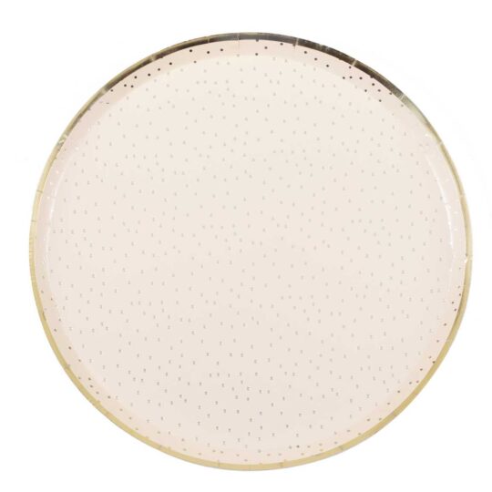 Peach and Gold Party Plates Pack of 8