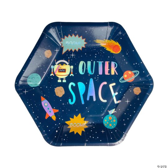 Iridescent Out of This World Paper Dinner Plates Pack of 8