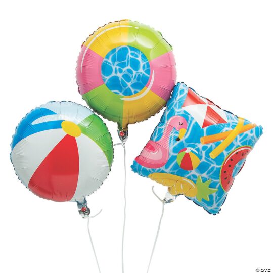 Pool Party Foil Balloon Set Pack of 3